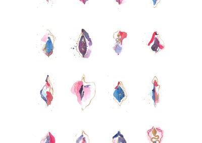 Tiny Watercolor Vulvas