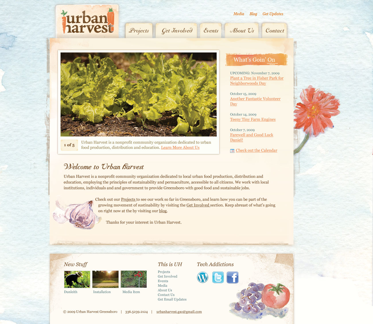 Urban Harvest website design