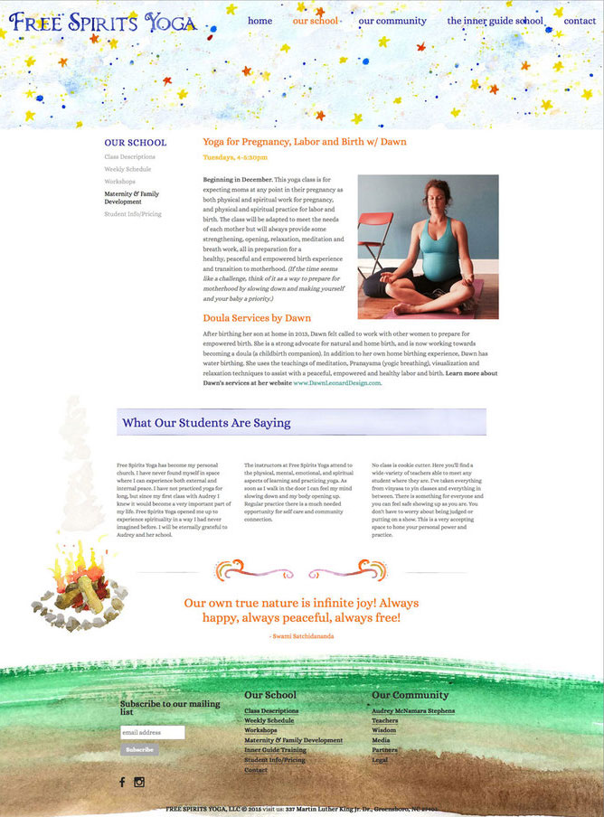 Free Spirits Yoga 2015 site