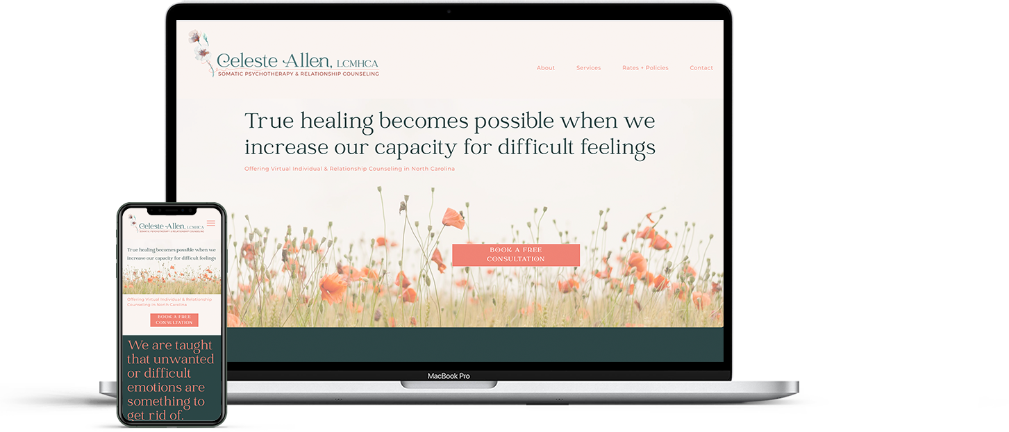 Celeste Allen website responsive layout