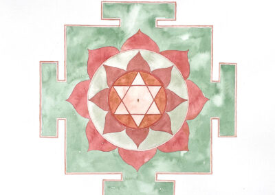 Bhuvaneshvari Yantra watercolor painting