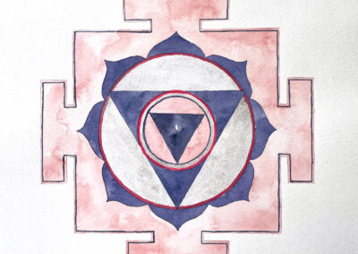 Kali Yantra watercolor painting